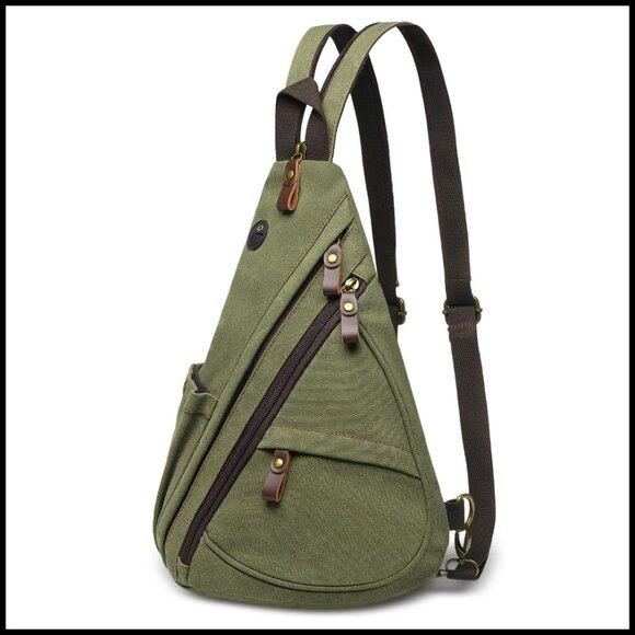Vintage Canvas Sling Bag Convertible Crossbody Backpack Chest Bag Travel Hiking main image 5